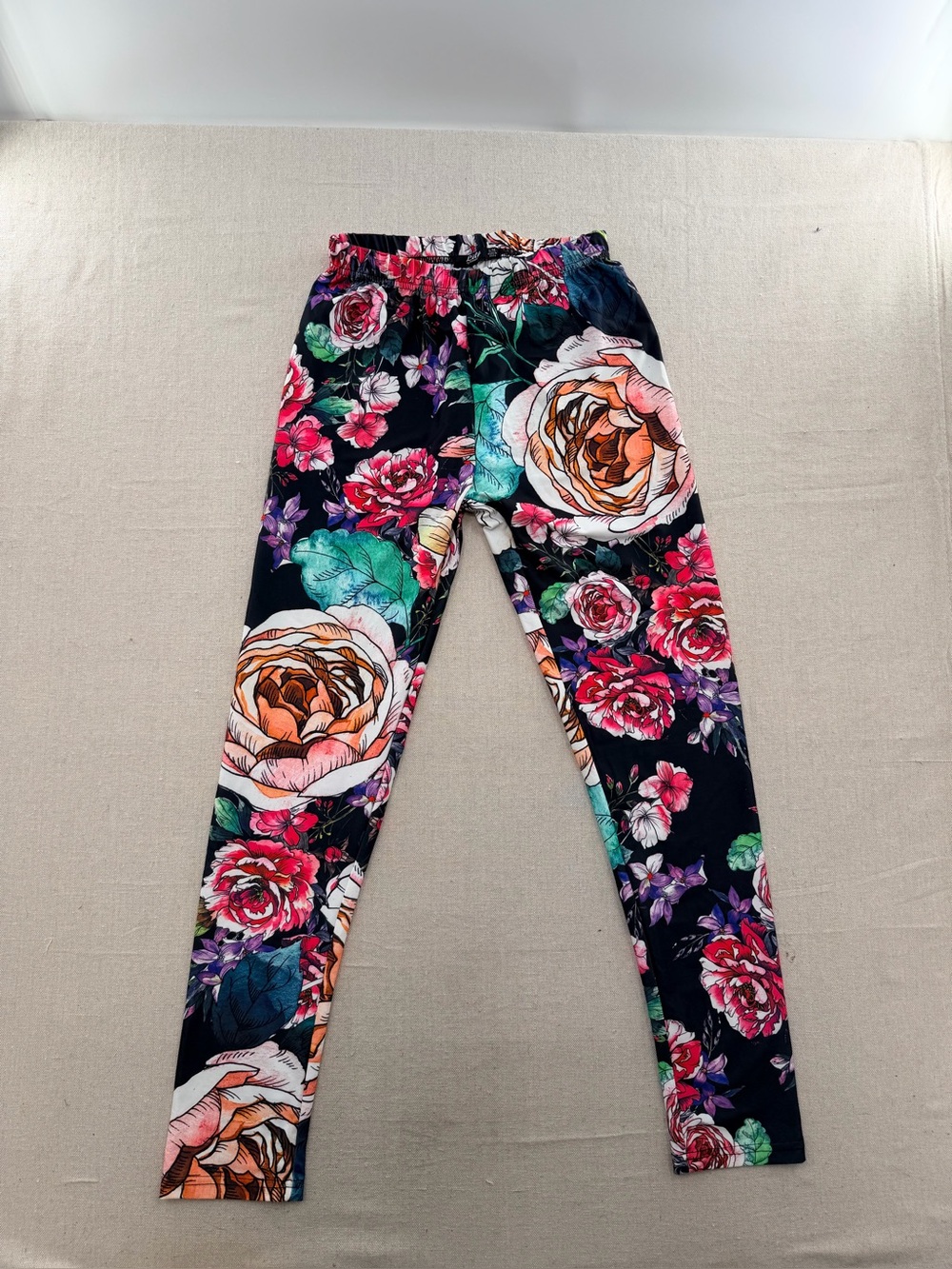 Lily Floral Leggings - Black Multicolor